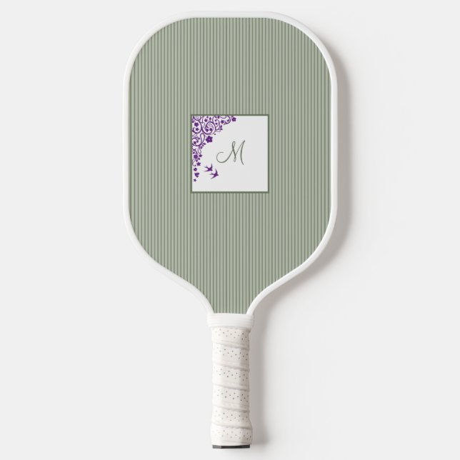 Raquette De Pickleball Grille de la surface du chalet Purple Script Flora (Recto)