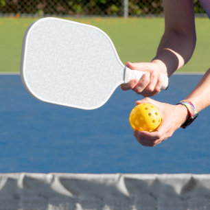 Raquette De Pickleball Gris Clair Floral Géométrique Motif Été Moderne
