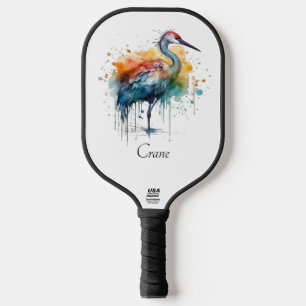 Raquette De Pickleball Grue gracieuse : Aquarelle, coutume