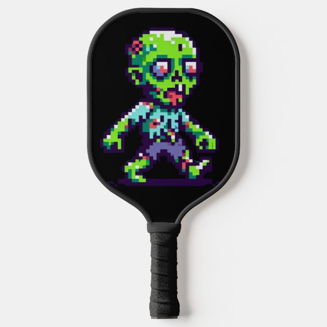 Raquette De Pickleball Halloween drôle zombie 8 bits  (Recto)