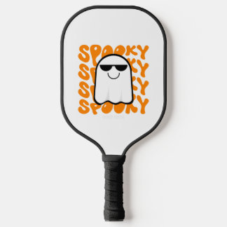 Raquette De Pickleball Halloween Éffrayant orange noir