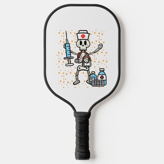 Raquette De Pickleball Halloween Soins infirmiers orthopédiques Squelette (Recto)