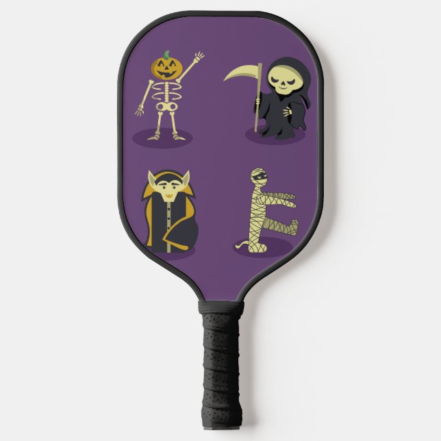 Raquette De Pickleball Halloween Squelette Dracula Mummy Griffe Reaper (Recto)