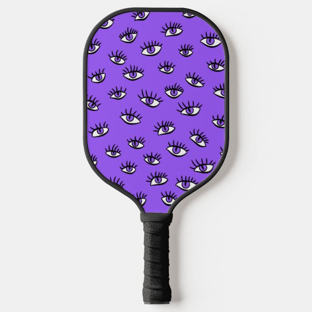 Raquette De Pickleball Halloween violet éffrayante des yeux mal (Recto)