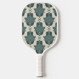 Raquette De Pickleball Hamsa Turquoise bleu moderne Mandala