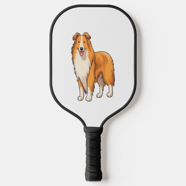 Raquette De Pickleball Happy Cartoon Rough Collie (Recto)