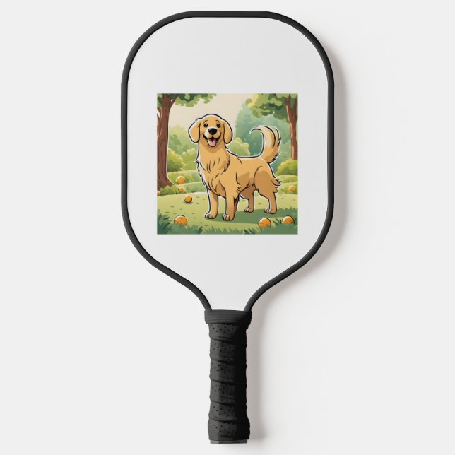 Raquette De Pickleball Happy Golden Retriever (Recto)
