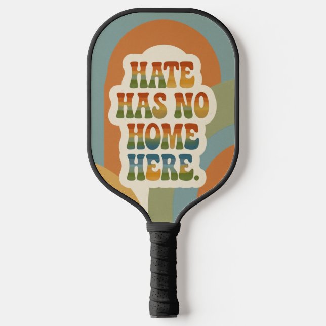 Raquette De Pickleball Hate Has No Home Here Retro Rainbow  (Recto)