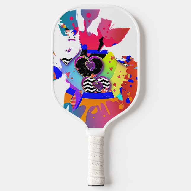 Raquette De Pickleball Hearts And Flowers (Recto)