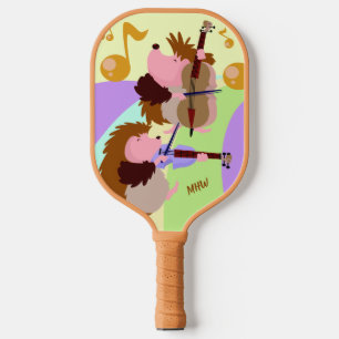 Raquette De Pickleball Hérisson musical monogramme personnalisé