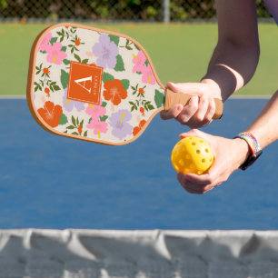Raquette De Pickleball Hibiscus rouge rose pourpre Tropical Floral