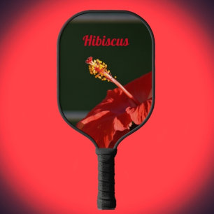 Raquette De Pickleball Hibiscus rouge tropical Floral noir
