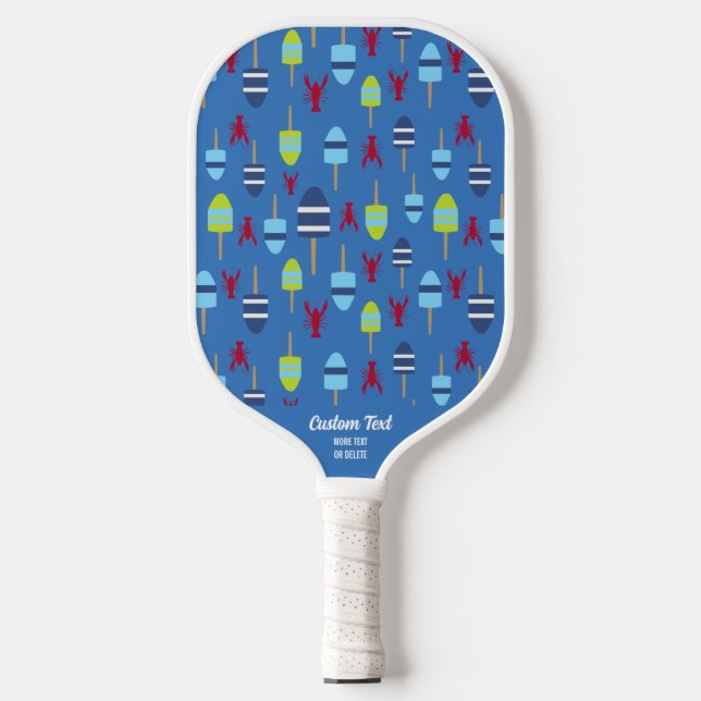Raquette De Pickleball Homard Rouge Nautique Et Bouée Motif Texte Personn (Recto)