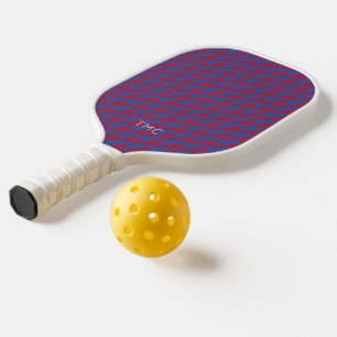 Raquette De Pickleball Homards Rouges Parapents Bleu Blanc Monogrammes In