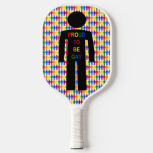 Raquette De Pickleball Hommes gays LGBTQ Silhouette et arc-en-ciel