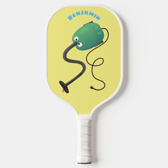 Raquette De Pickleball Humour de dessin animé de l'aspirateur mignon (Recto)