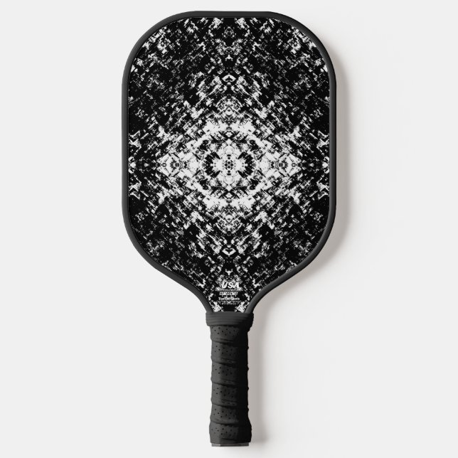 Raquette De Pickleball Hypnotic Abstract Black And White Modern Art (Recto)