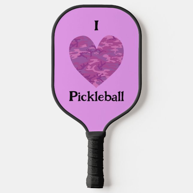Raquette De Pickleball I Heart Love Pickleball Camouflage rose (Verso)