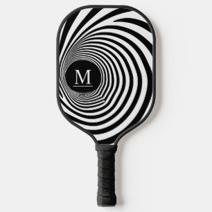 Raquette De Pickleball Illusion d'optique Vortex Monogramme Noir & Blanc