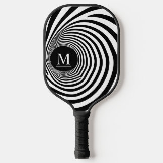 Raquette De Pickleball Illusion d'optique Vortex Monogramme Noir & Blanc