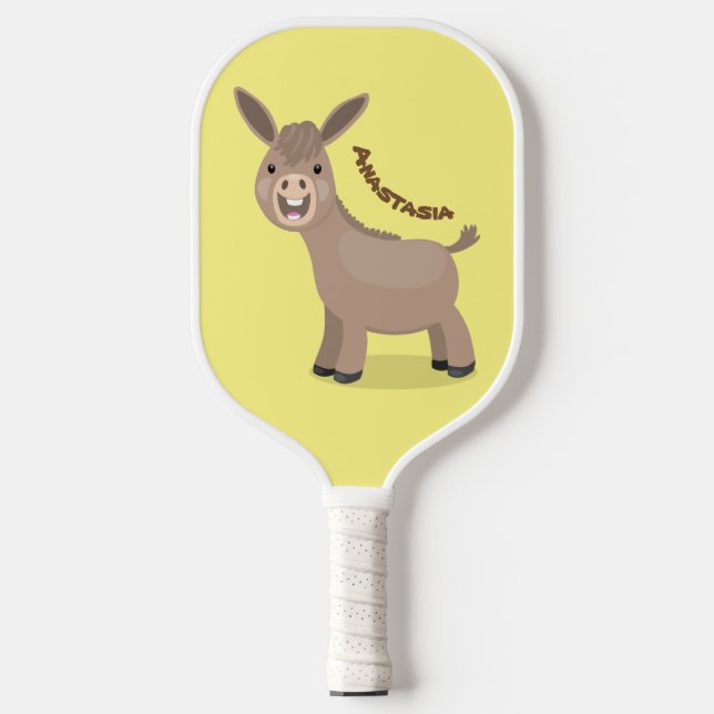 Raquette De Pickleball Illustration d'âne miniature joyeux (Recto)