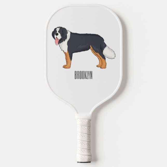 Raquette De Pickleball illustration de bande dessinée de bernois (Recto)