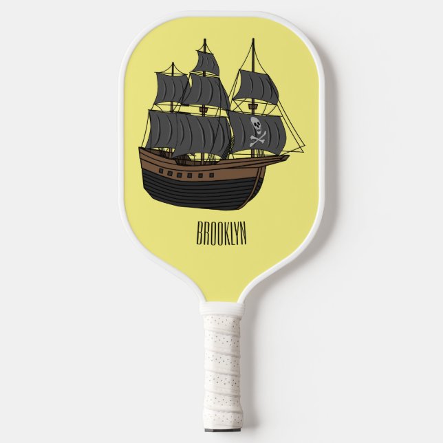 Raquette De Pickleball Illustration de bateau pirate (Recto)