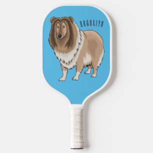 Raquette De Pickleball Illustration de chien Rough collie