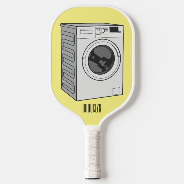 Raquette De Pickleball Illustration de dessin animé de machine à laver  (Recto)