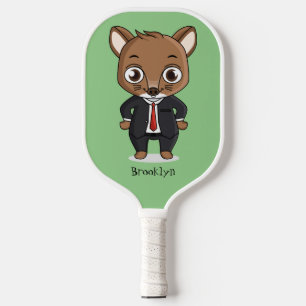 Raquette De Pickleball Illustration de dessin animé de rat mignon