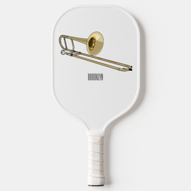 Raquette De Pickleball Illustration de dessin animé de Trombone (Recto)