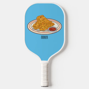 Raquette De Pickleball Illustration de dessin animé sur le poulet frit