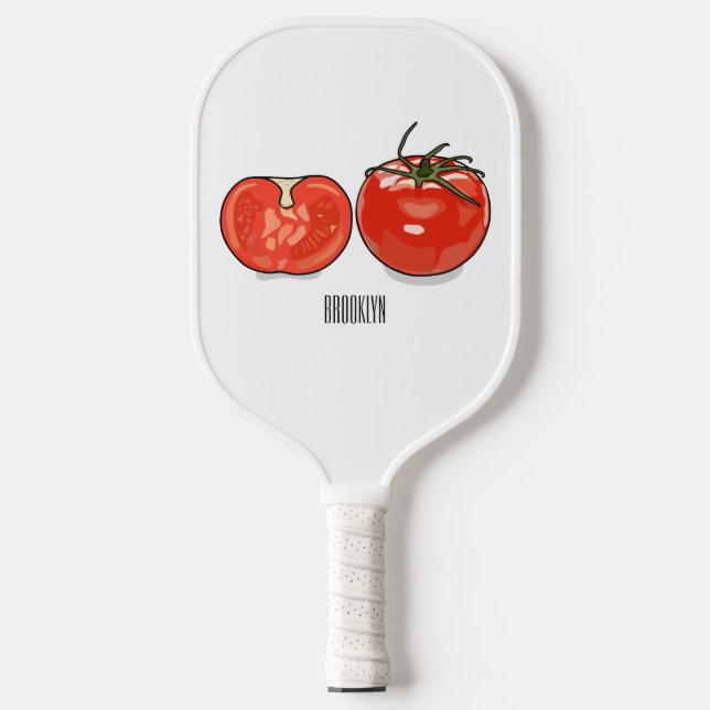Raquette De Pickleball Illustration de dessin sur la tomate (Recto)