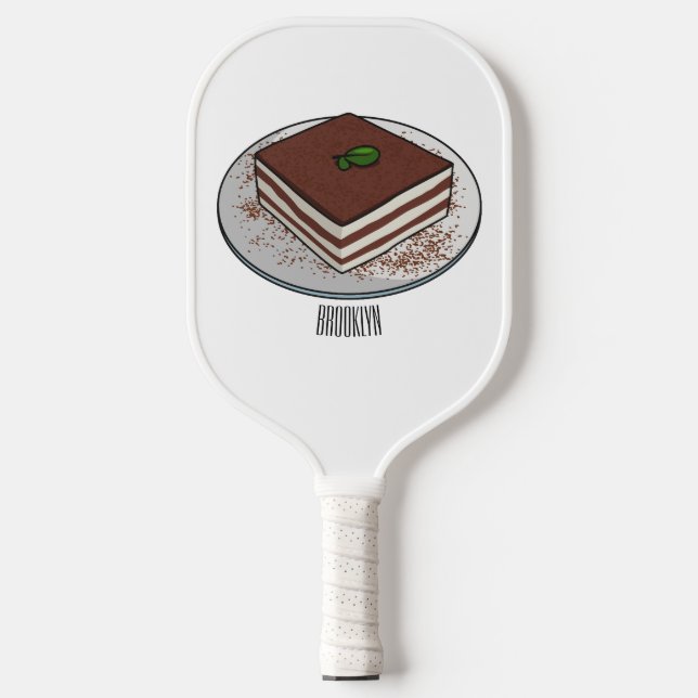 Raquette De Pickleball Illustration de gâteau de Tiramisu (Recto)