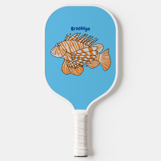 Raquette De Pickleball Illustration de Happy lionfish (Recto)