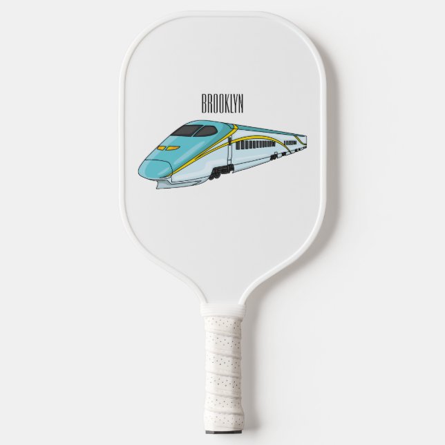 Raquette De Pickleball Illustration de la bande dessinée d'un train à bal (Recto)
