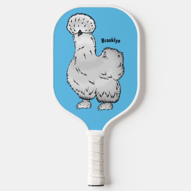 Raquette De Pickleball Illustration de la caricature du poulet Silkie (Recto)