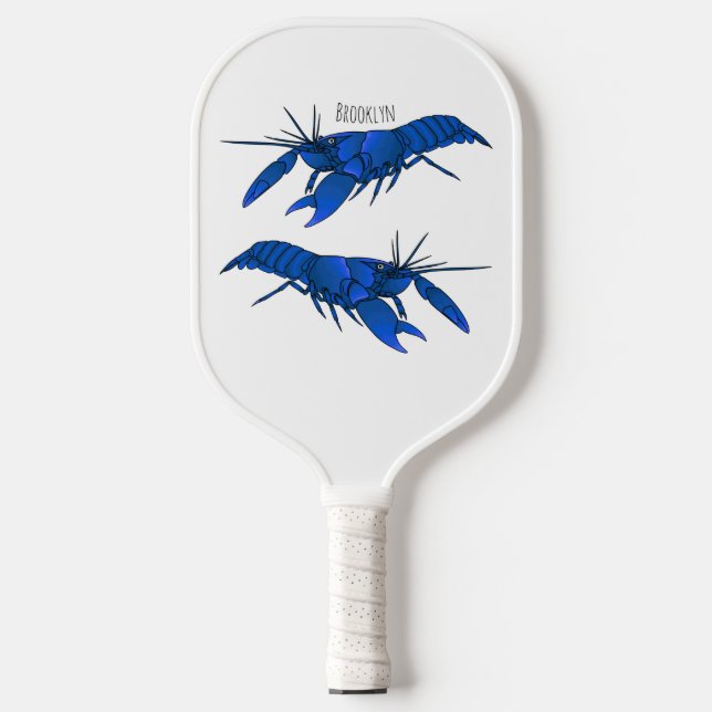 Raquette De Pickleball Illustration de l'écrevisse marron bleu (Recto)