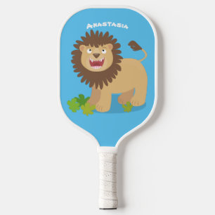 Raquette De Pickleball Illustration de l'effervescence de lions heureux