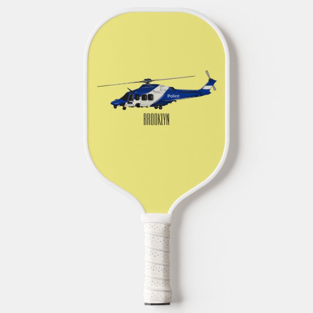 Raquette De Pickleball Illustration de l'hélicoptère de police (Recto)