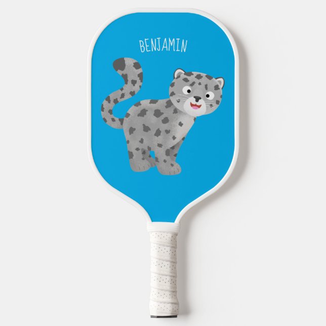 Raquette De Pickleball Illustration de mignon léopard des neiges (Recto)