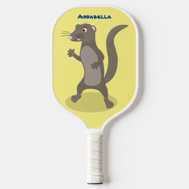 Raquette De Pickleball Illustration de mignonne mangouste (Recto)
