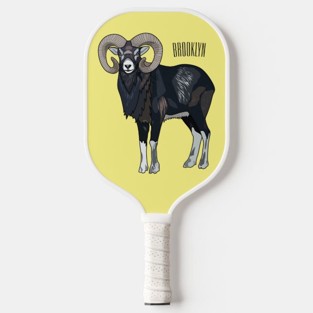 Raquette De Pickleball Illustration de mouflon, mouton (Recto)
