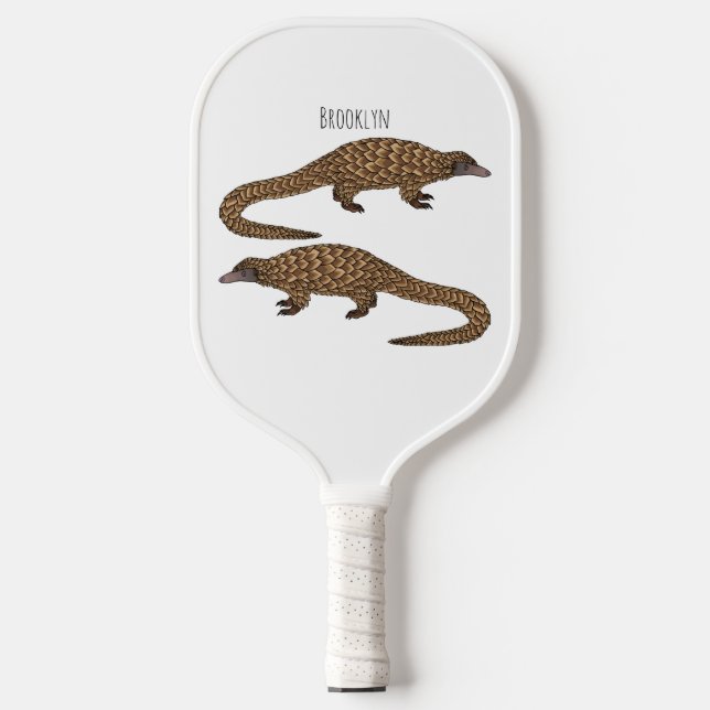 Raquette De Pickleball Illustration de pangolin à queue longue (Recto)