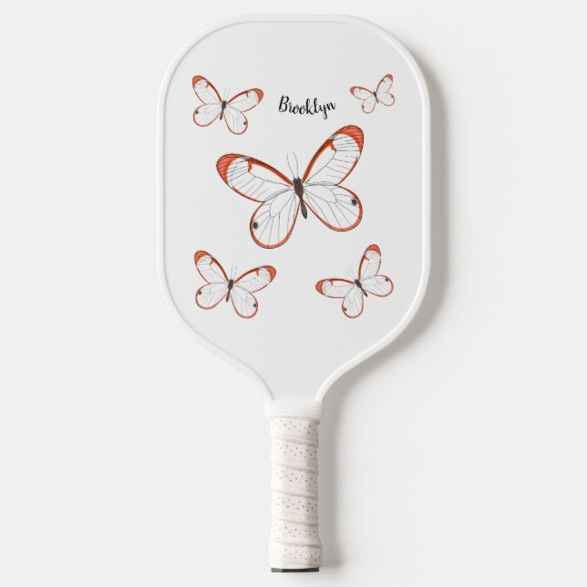 Raquette De Pickleball Illustration de papillon en verre (Recto)