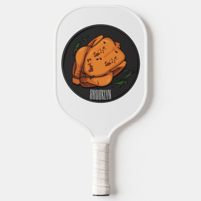 Raquette De Pickleball Illustration de poulet rôti (Recto)