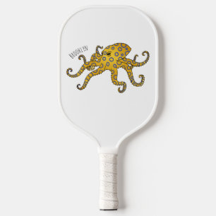 Raquette De Pickleball Illustration de poulpe à anneau bleu