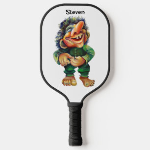 Raquette De Pickleball Illustration de troll drôle scandinave aquarelle