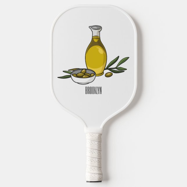 Raquette De Pickleball Illustration d'huile d'olive (Recto)