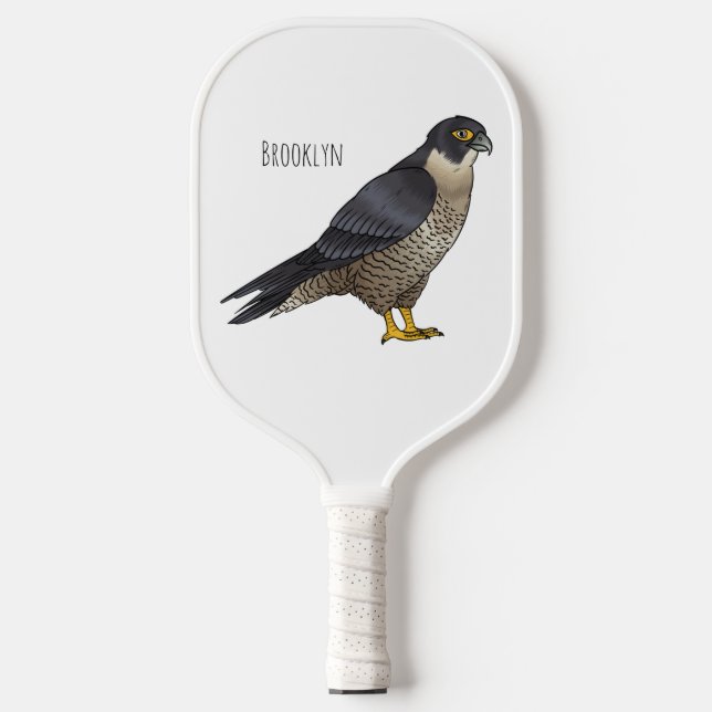 Raquette De Pickleball Illustration d'oiseau de faucon pèlerin (Recto)